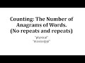 Anagrams and Factorials Concepts
