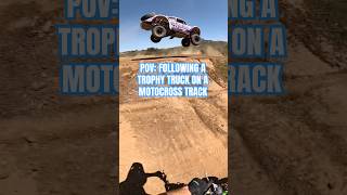 Following a Trophy Truck on a Motocross Track