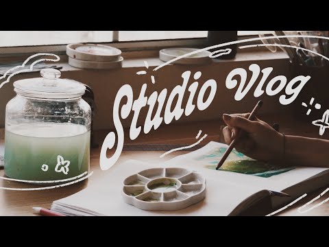 STUDIO VLOG | painting, my favorite art supplies, + unboxing!
