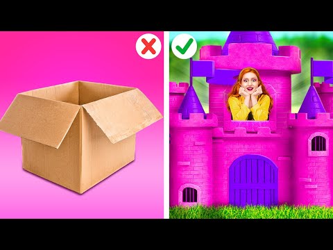 DE COMÚN A OBRA MAESTRA DE CARTÓN ✨ ¡Construimos un Castillo Mágico! Ideas con Cartón por 123 GO!