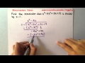 Polynomial Division and Remainder Theorem