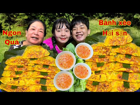 Làm Bánh Xèo Hải Sản Ăn Cùng Gia Đình | Huỳnh Như Vlogs