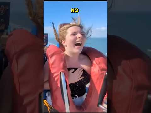 OMG :You said "I don't scream on rides"Slingshot 😭 #funny #shortvideo #shorts