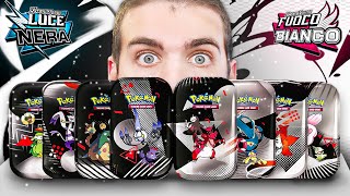 APRO 8 NUOVE MINI TIN POKEMON LUCE NERA e FUOCO BIANCO! - Pokemon TCG Mini Tin