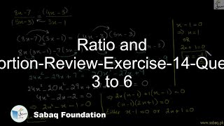 Ratio and Proportion-Review-Exercise-14-Question 3 to 6