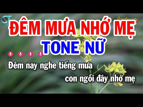 Karaoke Đêm Mưa Nhớ Mẹ Tone Nữ ( Gm ) Nhạc Sống Mới | Karaoke Tuấn Kiệt