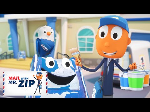 Makeover Time! What Color Will He Choose?! 🟢🔵🟠| @MailWithMrZIP Fun Mailman Cartoons for Kids