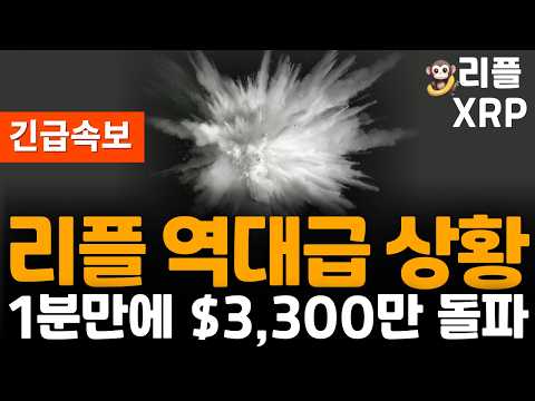 ※긴급속보※ 리플 XRP 1분만에 3300만 달러 돌파!!도대체 지금 무슨일이???