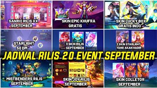 JADWAL RILIS 20 EVENT GRATISAN SEPTEMBER 2025 MOBILE LENDS! EVENT SANRIO RILIS SKIN LUCKY BOX GRATIS