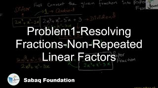 Problem1-Resolving Fractions-Non-Repeated Linear Factors