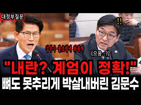 계엄을 내란이라고 확정짓자 결국 터져버린 김문수 장관, 민주당 국회에서 제대로 박살났다