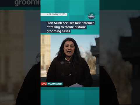 Elon Musk accuses Starmer of failing to tackle historical grooming cases #itvnews #elonmusk #shorts