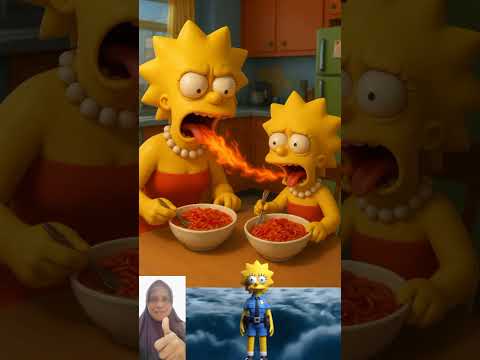 Simpson family eating spicy noodles #thesimpsons #simpsons
