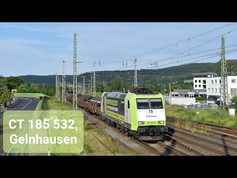 4K | Captrain 185 532 komt met staaltrein door Gelnhausen richting Hanau!