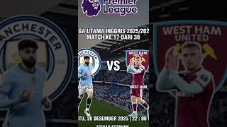 next match premier league manchester city akan melawan westham