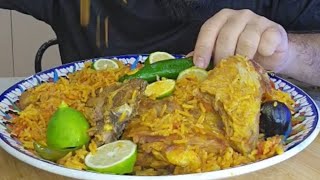 كبسة لحم خليجية باضلاع الخروف رز بخاري نكهة المندي المدخن Gulf meat kabsa with lamb ribs