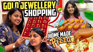 சீர் செய்ய Gold Jewellery Shopping Vlog | Home Made Pizza | My New OTG | Karthikha Channel Vlog
