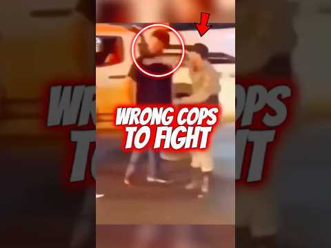 A wannabe tough guy picked the wrong cop..BIG MISTAKE! 😏#instantkarma