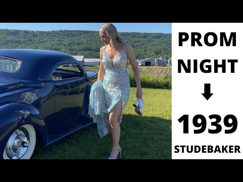 Arriving to prom in the custom 1939 Studebaker Commander