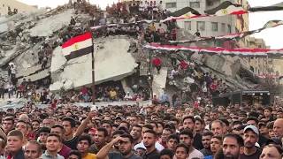 YouTube video thumbnail: Egypt Fans in Gaza Gather Amid Rubble to Cheer Against Argentina