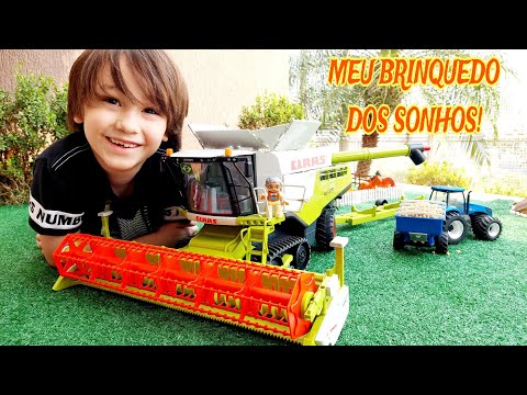 Fazendinha do Felipe Canopf - Chegou a minha Colheitadeira Bruder Class Lexion 780 - Toy Farm