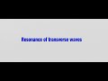 Standing Waves and Their Properties