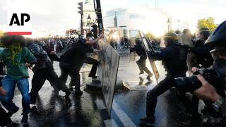 YouTube video thumbnail: Police Detain Protesters in Paris as They Moved in With Tear gas