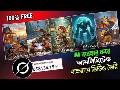 Ai দিয়ে বাচ্চাদের শর্ট ভিডিও তৈরি| Text to Short video Free Unlimited AI Video Generator