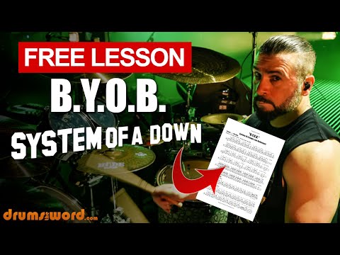 ★ B.Y.O.B. (System Of A Down) ★ Free Video Drum Lesson | How To Play SONG (Jon Dolmayan)