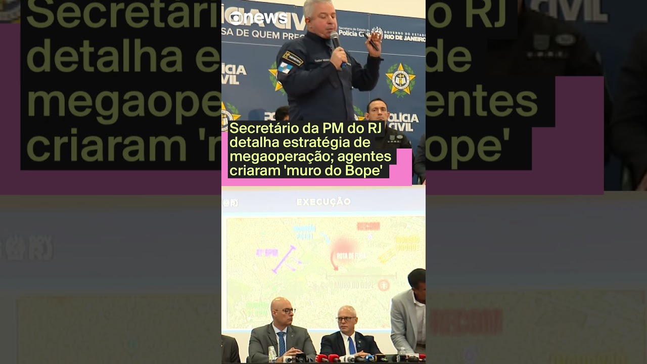Secretário da PM do RJ detalha estratégia de megaoperação agentes criaram muro do Bope  TV Online Secretário da PM do RJ detalha estratégia de megaoperação agentes criaram muro do Bope