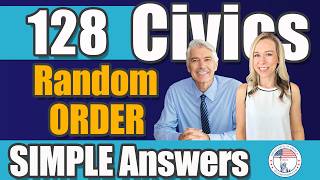 USCIS 128 Civics Questions in RANDOM ORDER | Officer Bill | 2025 US Naturalization Civics Test