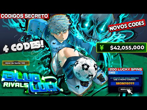 SAIU!! 4 NOVOS CÓDIGO NO BLUE LOCK RIVALS +TODOS CODIGOS DO BLUE LOCK RIVALS