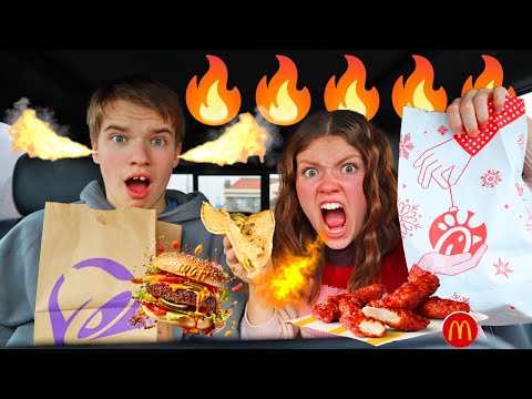 Eating the SPICIEST Fast Food Items!!