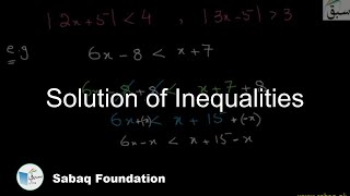 Solution of Inequalities