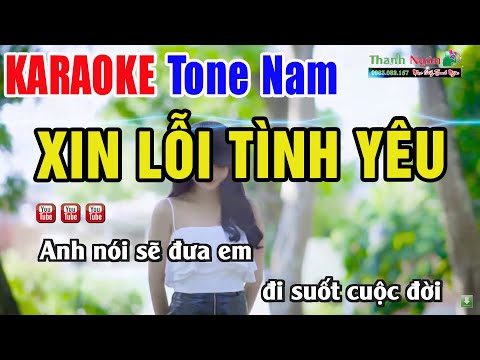 Xin Lỗi Tình Yêu Karaoke Tone Nam REMIX | Nhạc Sống Thanh Ngân