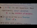 Direct Variation and Proportional Relationships