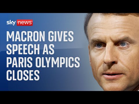 Watch live: French President Macron gives speech as the Paris Olympics ends