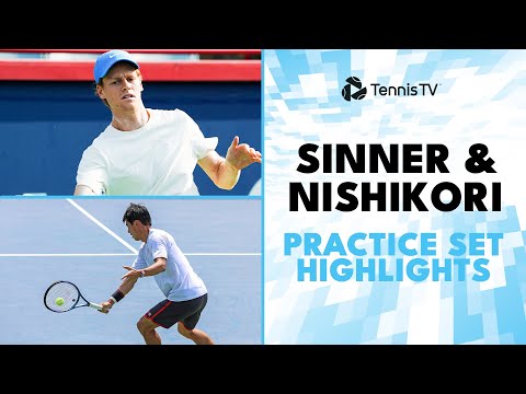 Jannik Sinner & Kei Nishikori Practice Set Highlights | Montreal 2024