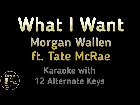 Morgan Wallen, Tate McRae – What I Want Karaoke Instrumental Lower Higher Female Male & Original Key