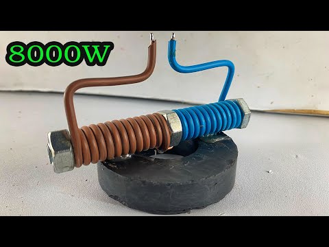 New create most powerful free electricity energy self running with pvc copper wire & big bolts