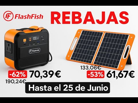 MINI ESTACIÓN DE ENERGÍA A101 Y PANEL SOLAR PLEGABLE TSP 60    ¡¡ EN REBAJAS !!  FLASHFISH