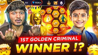 1ST GOLDEN TOP CRIMINAL😨GIVEAWAY WINNER !?🥳| FREE FIRE IN TELUGU |🔥 #freefire #msu