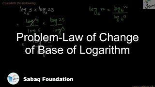 Problem-Law of Change of Base of Logarithm