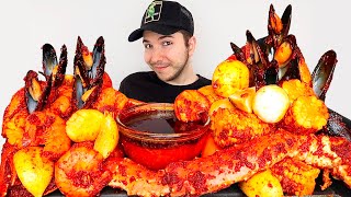 $500 SEAFOOD BOIL • LOBSTER TAILS, JUMBO SHRIMP, SEA SCALLOPS, ONION & SWEET CORN • Mukbang & Recipe