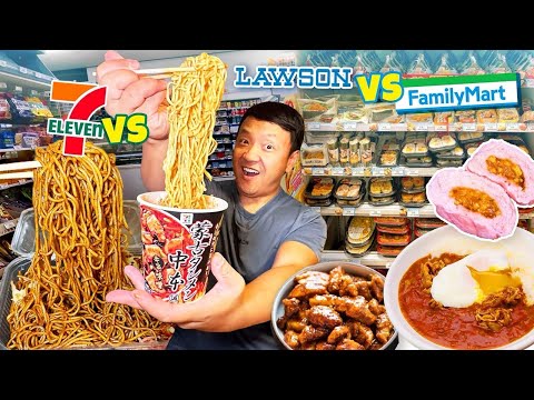 50 HOURS Eating ONLY Japanese Convenience Store Food! 7-ELEVEN vs. Lawson vs. Family Mart