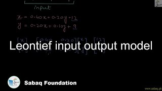 Leontief input output model