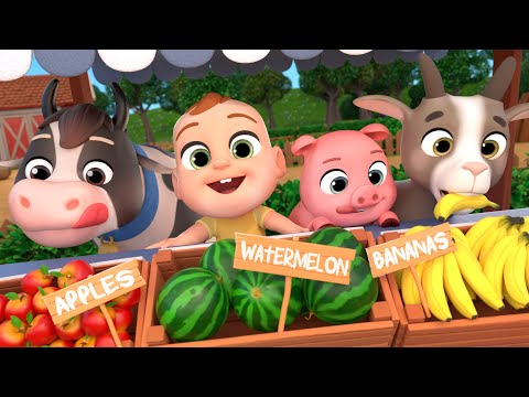 Apples and Bananas Song | Feeding Animals with Fruits & Veggie | Lalafun Nursery Rhymes & Kids Songs