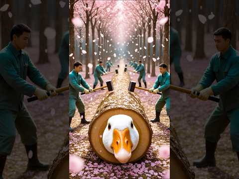 rescue giant swan from giant log #animals #funny #shorts