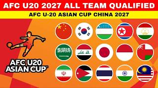 AFC U20 ASIAN CUP 2027 ALL TEAMS QUALIFIED - AFC U20 ASIAN CUP CHINA 2027