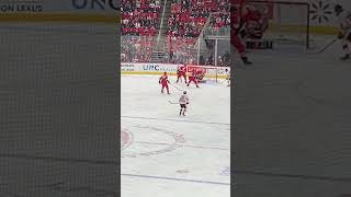 Jake Gifford with the hat trick game winner. NC State Icepack defeats Hurricanes alumni